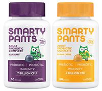 Smartypants Adult Probiotic Complete Blueberry and Adult Probiotic Complete Lemon Creme Bundle with Beta-Glucan Immune Support, 60 Gummies Each
