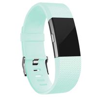 iGK Replacement Bands Compatible for Fitbit Charge 2, Adjustable Replacement Bands with Metal Clasp Classic Edition Teal Large