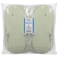 ForPro Comfy Thong Slippers Sage, Disposable Foam Pedicure Slippers for Nail Salons and Spas, 12-Pair