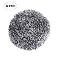 Stainless Steel Sponges - Scouring Pad, Pot Scrubber, Stainless Steel Scrubber, Steel Wool Scrubber, Metal Sponge (12 PC)