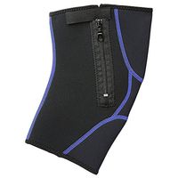 PU Health Knee Support Brace with Adjustable Zipper Compression Thread, Black, 0.3 Pounds