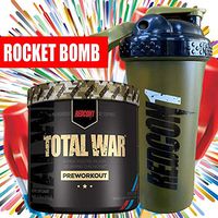 Redcon1 Total War Pre Workout Rocket Bomb Flavor 30 Servs + Shaker
