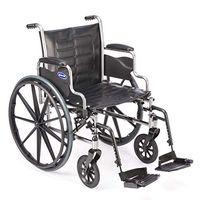 Invacare Tracer EX2 Wheelchair, with Desk Length Arms and T93HAP Hemi Footrests with Heel Loops, 16" Seat Width