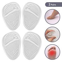 Metatarsal Pads | Ball of Foot Cushions for High-Heeled Shoes | Silicone Forefoot Pad (2 Pairs) All Day Pain Relief and Comfort Shoe Inserts for Women Clear