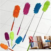 Microfiber Bendable Extendable Dusters Brush - Removable and Washable Telescopic Microfiber Head. Perfect for Outdoor, Office, Home and Car (Orange)