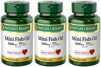 Fish Oil 1290 mg, Mini Odorless Softgels, 3 Bottles (90 Count)