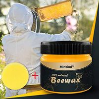 Christmas All Natural Wood Seasoning Beeswax - Coconut Oil and Wax Tin Food Safe Sealer Cleaning Care for Furniture,Cutting Board, Bowl and Houseware (1×Beewax,1× sponge)