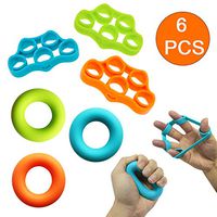 Pasking Finger Strengthener and Hand Exerciser(6pcs), Hand Grip Strength Trainer, Forearm Grip Workout, Finger Stretcher, Relieve Wrist Pain, Carpal Tunnel, Trigger Finger, Mallet Finger