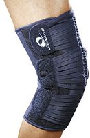 M-Brace AIR Vega Plus Patella Stabilizer Knee Brace with Hinges, Knee Strap, Knee Band, Support for Post Rehab and Prevention, 100% Cotton, Comfortable, for Men and Women, Blue, Medium