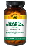 Country Life - Coenzyme Active B-6, 50 mg - 30 Vegetarian Capsules