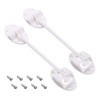 Miady T-Style 6" Door Latch,Holder,and Catch with Hardware for RV, Trailer, Camper, Motor Home, Cargo Trailer - OEM Replacement (White 2-Pack)