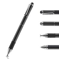Stylus Pen for Touch Screens Devices, Digital Pen, Frishare 4-in-1 Universal Capacitive Stylus with Ink Ballpoint Pens& Disc& Fiber& Mesh Tip, Compatible with iPhone, iPad, Tablets and More-Black