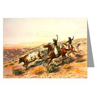 Twelve Vintage Cowboy Art Notecards of Charles M. Russell"Buccaroos" 1902