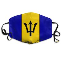 YUIOP Barbados Flag Printed Mask Neutral Mask Men Women Polyester Dust-Proof Breathable Mask