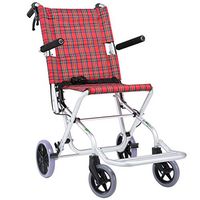 YangMi Wheelchair- Old Man Wheelchair Folding Light Travel Ultra Light Children Small Portable Simple Folding Trolley (Color : Red, Size : 90x50x94cm)