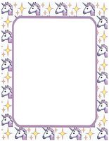 Purple Unicorn Stationery Printer Paper 26 Sheets