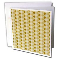 3dRose Cream and Gold Dots Modern Art - Greeting Cards, 6 x 6 inches, set of 12 (gc_123513_2)