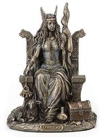 7.5" Frigga Sitting on Throne Statue Norse Goddess Mythology Sculpture Figure