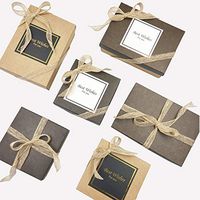 Jewelry Small Gift Box with Lid 7.8 * 5.3 * 2",12pack Cardboard Treat Boxes with Hemp and Wish Stickers for Bracelet,Necklace,Candy,Cookies, Party Favor Ornament Gift Boxes for Birthday and Wedding