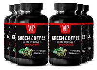 Raspberry Ketones Powder - Green Coffee Bean Extract with GCA 800 - Best Weight Loss Supplements That Works Fast (6 Bottles - 360 Capsules)