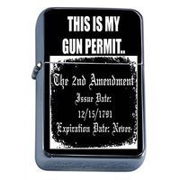 2nd Amendment Flip Top Oil Lighter D10 Gun Rights Arms Constitution