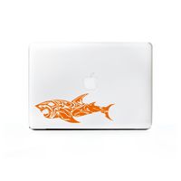 (2x) StickAny Laptop Series Tribal Great White Shark Sticker for Macbook Pro, Chromebook, Surface Pro, and More (Orange)