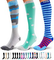 SB SOX 3-Pair Compression Socks (15-20mmHg) for Men & Women – Great Quality Comfortable Socks, Easy to Put On – Best Socks for Daily/Any Use, Running, Nurse, Travel (07 – Multi-color, Small/Medium)