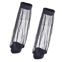 CUTICATE Foot Leg Cover Mesh Mosquito Rubber Band Netting Protector for Fishing Camping Outdoor - Black