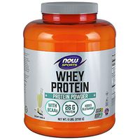 NOW Sports Nutrition, Whey Protein, 26 G With BCAAs, Creamy Vanilla Powder, 6-Pound
