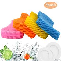 Silicone Sponge, Toxic Free and Safe, Fits Any Palm Size, 4 Pack Silicone Sponges for Kitchen Washing Appliance