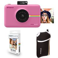 Polaroid Snap Touch Instant Print Digital Camera With LCD Display (Pink) with Zink Zero Ink Printing Technology w/ Starter Kit, ZINK Paper (30 Sheets), and Neoprene Protective Pouch