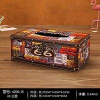 T-ZJHC European Creative Retro Tissue Box Home Room Bedroom Napkin Tray Living Room Coffee Table Storage, Cyan