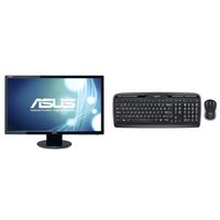 ASUS VE248H 24" Full HD 1920x1080 2ms HDMI DVI VGA Back-lit LED Monitor & Logitech MK320 Wireless Desktop Keyboard and Mouse Combo, 2.4GHz Encrypted Wireless Connection