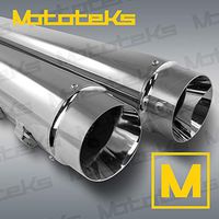 DNA 4" CHROME STYLE TAPERED SLIP-ONS MUFFLERS HARLEY TOURING 95-16