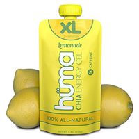 Huma Chia Energy Gel - XL (3 Servings) - Lemonade, 4 Pouches, 1x Caffeine - Premier Sports Nutrition for Endurance Exercise