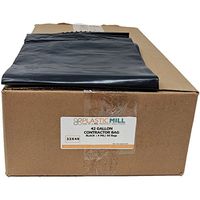 PlasticMill 42 Gallon Contractor Bags: Black, 4 MIL, 33x48, 50 Bags.