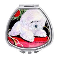 Christmas Tree with Bichon Frise Design Pill Case Box Western Medicine Tablet Holder Decorative Pill Box for Pocket or Purse