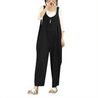 Women Jumpers Overalls Jumpsuits Pants Dungarees Romper Long Trousers Pants Working Vest Shirts Hemlock (M, Black)