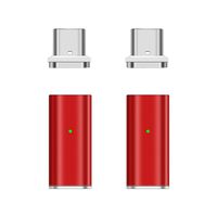 NetDot Gen10 Magnetic Fast Charging USB-C to USB-C Adapter Converter Compatible with Type-c Smartphones(2 Pack red)