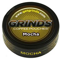 Grinds Coffee Pouches - 3 Cans - Mocha - Tobacco Free, Nicotine Free Healthy Alternative