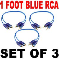 3X 1 Foot ft Gold RCA INTERCONNECT Signal Cables 3 PC