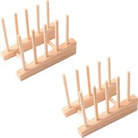 MOCOHANA 2 Pack Vinyl Record Storage Holder Premium Wood Vinyl Display Stand Magazine Rack Book Holder Multifunction Organizer Home Office Storage Rack, for 12" or 7" Records