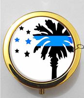 BlackKey Color Blue and Black Line Patten 3-Compartment Decorative Pocket Gift Box Case Organizer for Pill, Color 2 -542