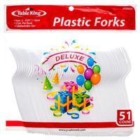 Dollaritem New 310659 Table King Plastic Fork 51Ct (24-Pack) Party Craft Wholesale Bulk Party Supplies Party Craft Black