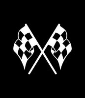 Checkered Flags Vinyl Decal Sticker | Cars Trucks Vans Walls Laptops Cups | White | 5.5 X 4.8 Inch | KCD1737