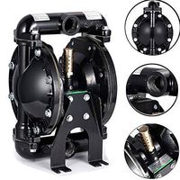 Cozyel Air-Operated Diaphragm Pump Double Diaphragm Pump 1 inch Inlet & Outlet, Air Diaphragm Pump Dual Diaphragm Air Pump Aluminum 35 GPM Max 120PSI, QBY4-25L