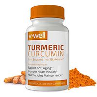 v Well Turmeric Curcumin Anti-Inflammatory Supplement | 60 Capsules