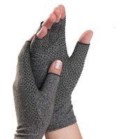 HHMAI Arthritis Gloves with Grips for Rheumatoid, Osteoarthritis - Heat Hand Gloves for Computer Typing, Arthritic Joint Pain Relief, Carpal Tunnel - Men, Women - Open Finger Thumb (S)