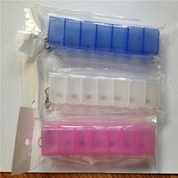 BESTOMZ 2pcs Weekly Pill Holder Rotated 7 Slot Vitamin Medicine Box Case Organizer Container (Pink)