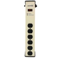 Leviton 5100-IS2 120 Volt, 20 Amp, Surge Protected, 6-Outlet Strip with Switch, Heavy Duty, 6-Ft,Beige